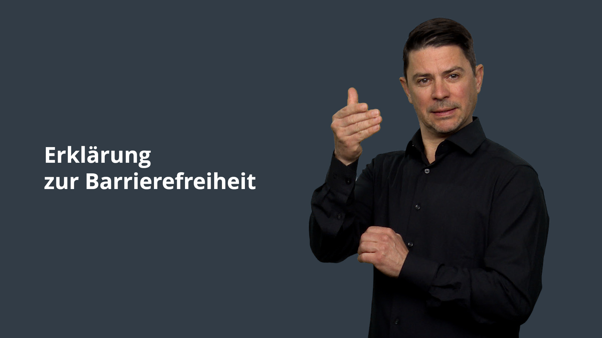 yomma –Erklärung zur Barrierefreiheit in Gebärdensprache übersetzen Mit unserem Baukasten-Modell – Einfach, schnell, flexibel Mit unserem Baukasten für die Erklärung zur Barrierefreiheit können Sie Ihre Inhalte ganz unkompliziert selbst zusammenstellen. Kein mühsames Neuerstellen von Texten – unsere bewährte Vorgabe bildet das Fundament. Sie ergänzen lediglich die vorgesehenen Felder und passen den Inhalt ganz unkompliziert an Ihre individuellen Bedürfnisse an. Unsere vorgegebenen Sätze sind BITV 2.0 konform und erfüllen vollständig die Bedingungen aus dem §4 Abs. 3 BITV 2.0 - die „wesentlichen Inhalte der Erklärung zur Barrierefreiheit“ in Gebärdensprache zu übersetzen. - Gebärdensprachvideo